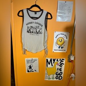 SHEIN Curve Ribbed Top with Brown Dog Accents 3X